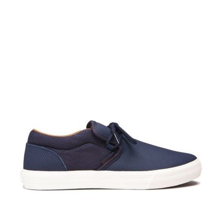 Supra Cuba Mens Low Tops Shoes Navy UK 70LEA